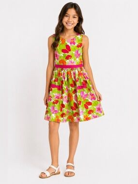 Crazy 8 Dress Girls Size 10/12 Floral Pink Spring Summer Easter‎ Pretty Flowers